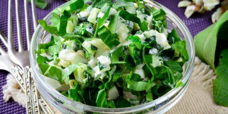 Yabani sarımsak salatası-abnat cış ialhnı asalat
