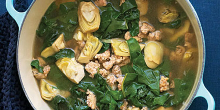 Суп из артишоков с яйцом