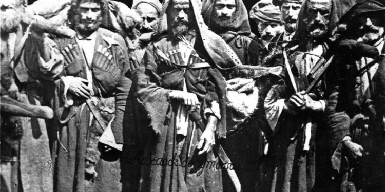 Lıhnı ayaklanmasının bastırılmasından sonra 1867’de tahliye edilen Amtkial köyünden Abhazların listesi (listede aile reisleri yer almaktadır).