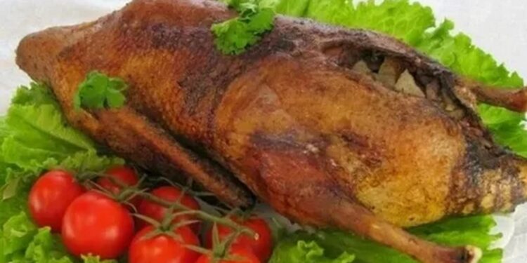 Утка с грибами