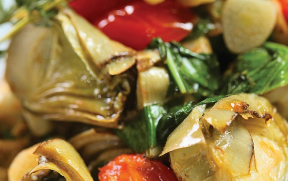 Артишоки,тушенные с помидорами