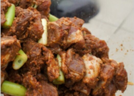 Аҵәкәац (шашлык) ауаса ахыхшьых иалхны -Шашлык из бараньих субпродуктов