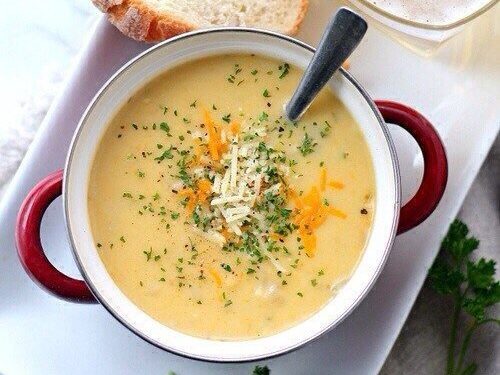 Сырный суп с овощами