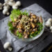 Салат с куриной печенью и грибами.