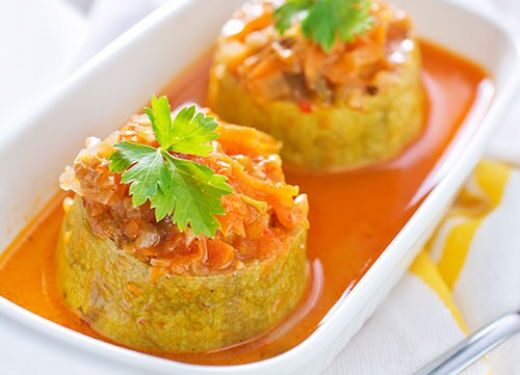 Кабачки фаршированные мясной начинкой-Etli kabak dolması