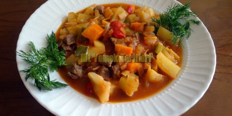 Зимнее овощное ассорти с мясом- kış türlüsü