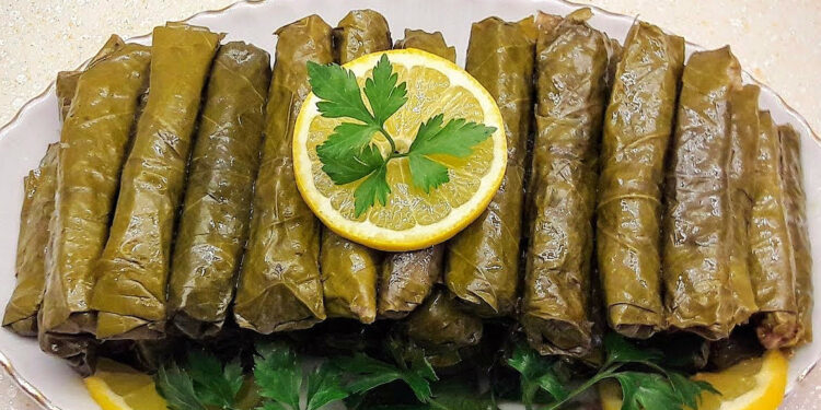 Фаршированные виноградные листья на оливковом масле- zeytinyağlı yaprak dolması