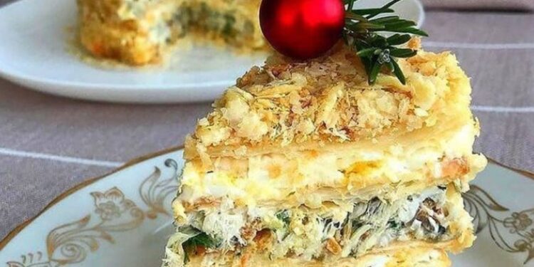 Закусочный торт НАПОЛЕОН “МИМОЗА”