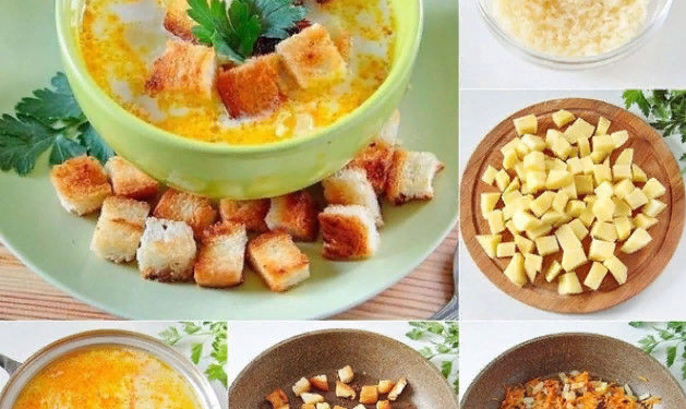 Суп с плавленым сыром.