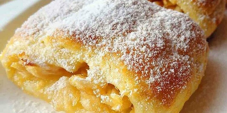 Мягчайшие рулетики с яблоками на скорую руку